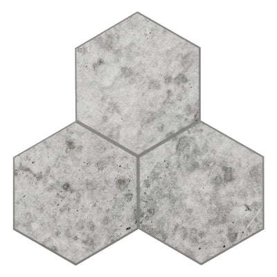 Grey Hexagon Peel and Stick Vinyl Floor Tile Sticker