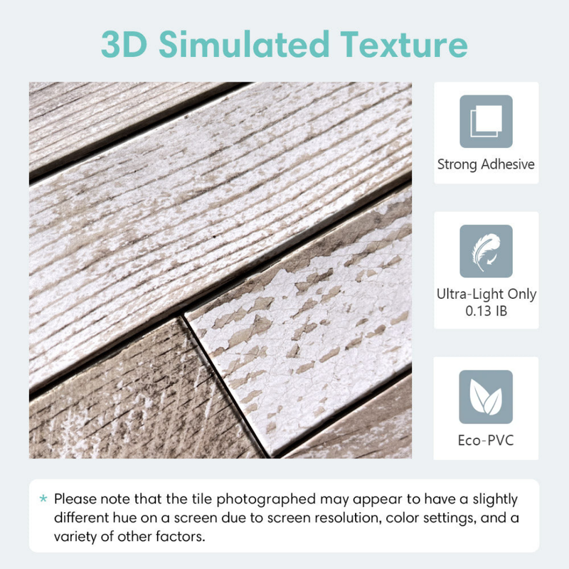 3D-Wandfliese aus hellbraunem Shiplap-Holz zum Abziehen und Aufkleben