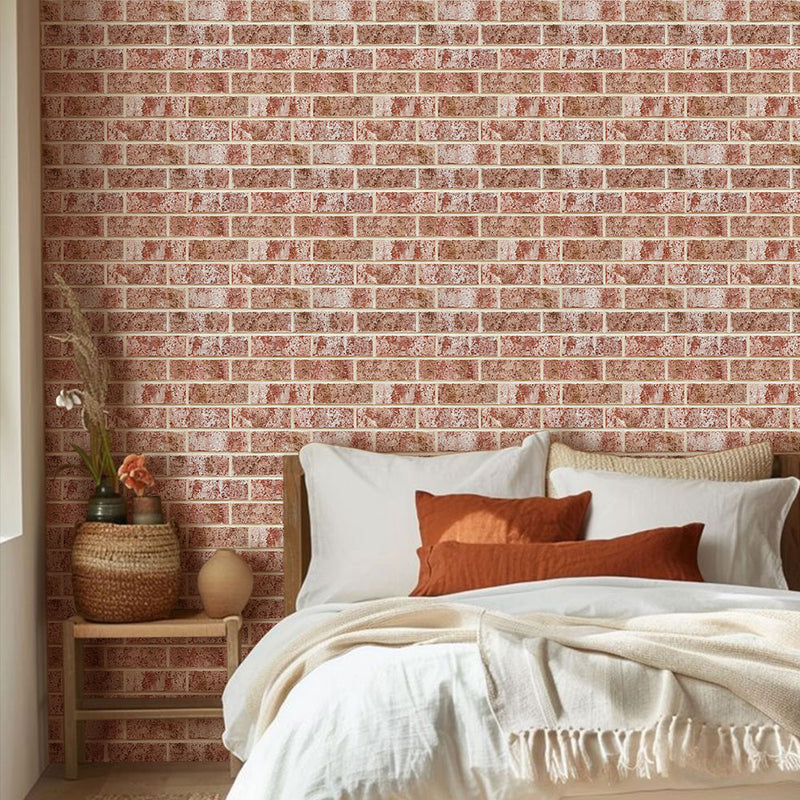 Azulejo de pared 3D Whitewash Red Brick Peel and Stick