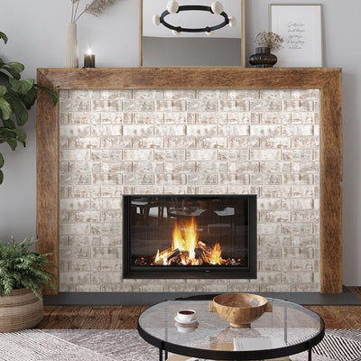 3D Whitewash Faux Brick Peel and Stick Wall Tile