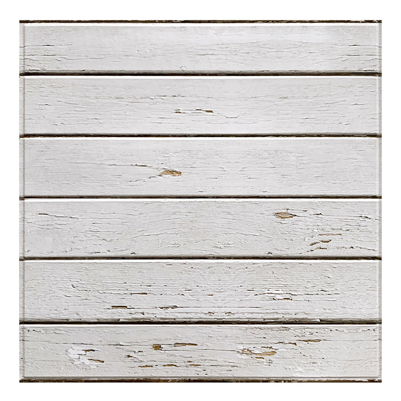 3D White Wood Grain Peel and Stick Wall Tile