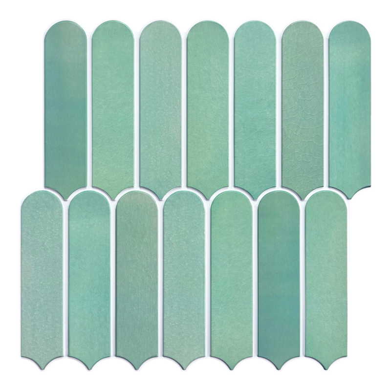 3D Jade Green Fish Scale Peel and Stick Wall Tile