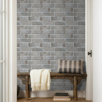 3D Distressed Neutral Brick Peel and Stick Wall Tile