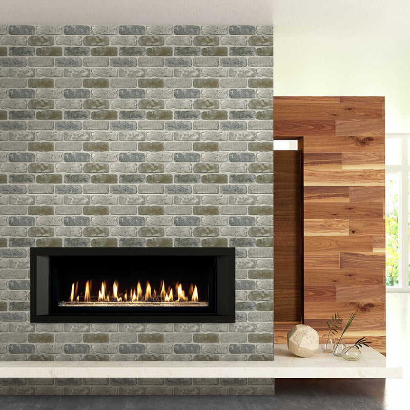 3D Rust and Grey Brick Peel and Stick Wall Tile