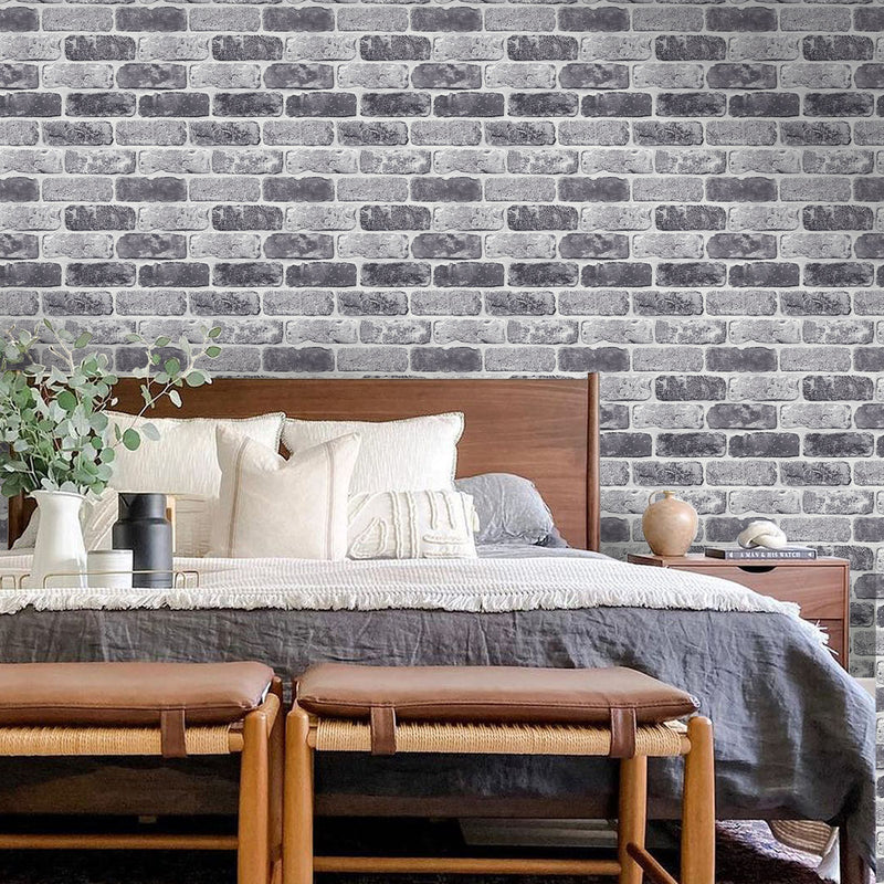 3D Limewashed Brick Peel and Stick Wall Tile