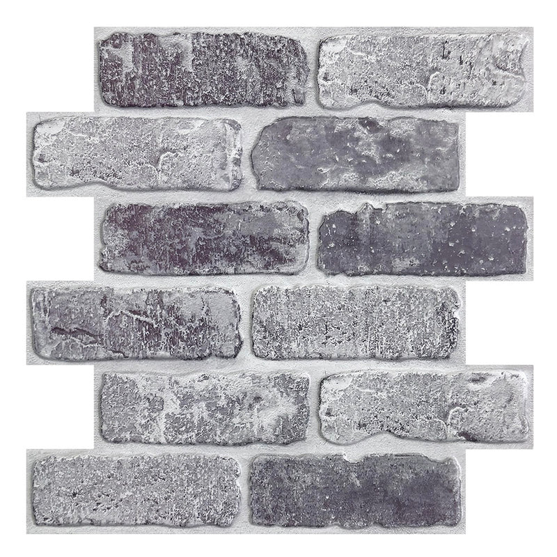 3D Limewashed Brick Peel and Stick Wall Tile