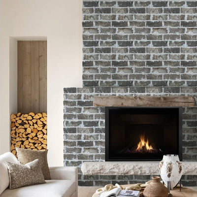 3D Dark Antique Brick Peel and Stick Wall Tile