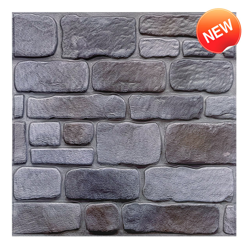 3D Smoke Rustic Stone Peel and Stick Wall Tile