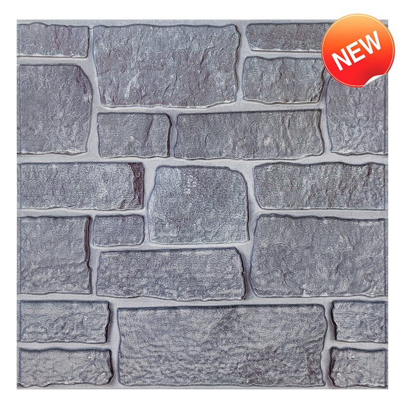 3D Grey Limestone Peel and Stick Wall Tile