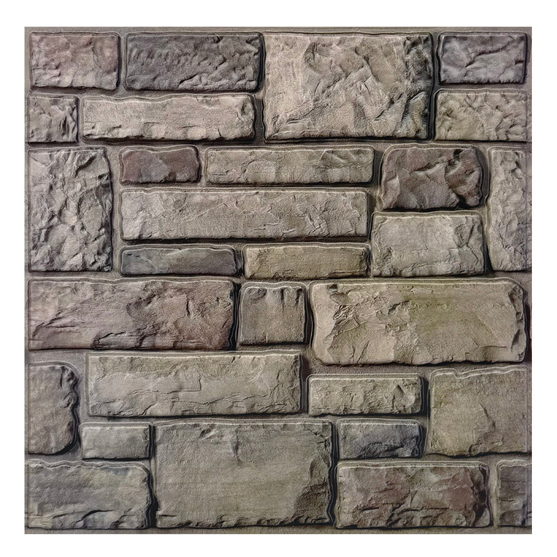 3D Rustic Brown Stone Peel and Stick Wall Tile