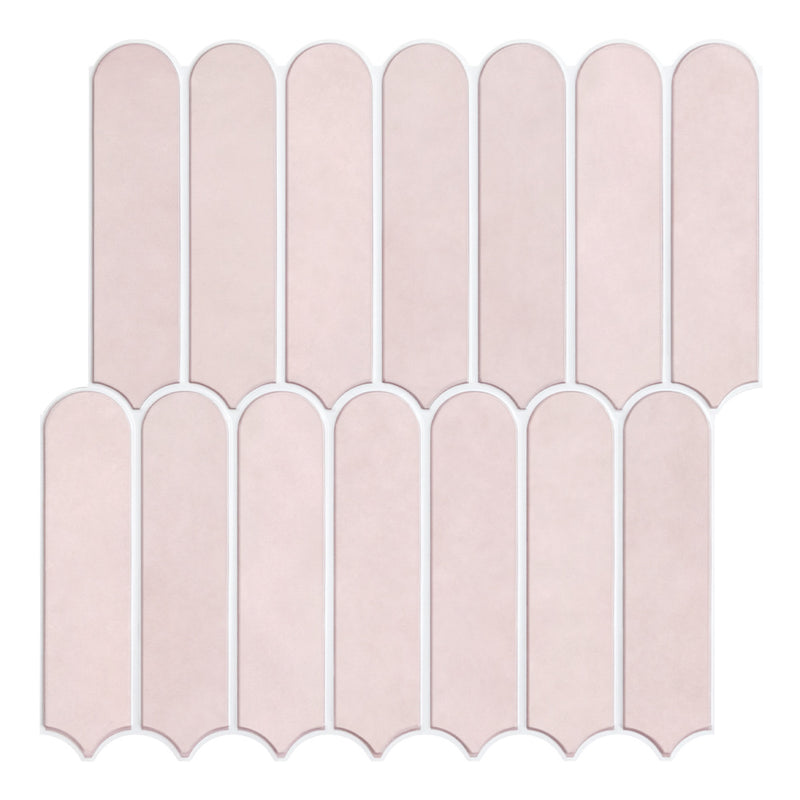 3D Blush Pink Fish Scale Peel and Stick Wall Tile