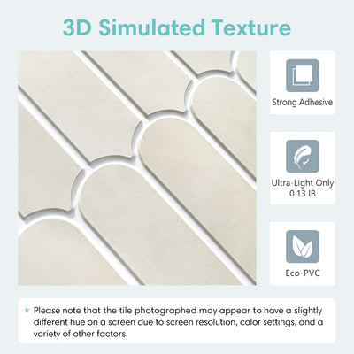 3D Toledo Cream Fish Scale Peel and Stick Wall Tile