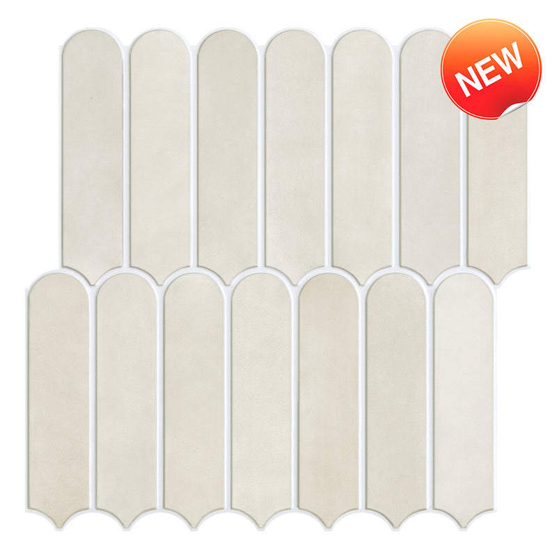 3D Toledo Cream Fish Scale Peel and Stick Wall Tile