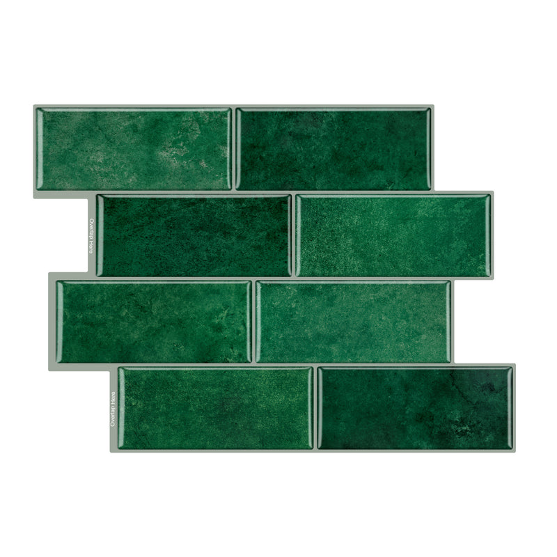 Green Metro Peel and Stick Backsplash Tile