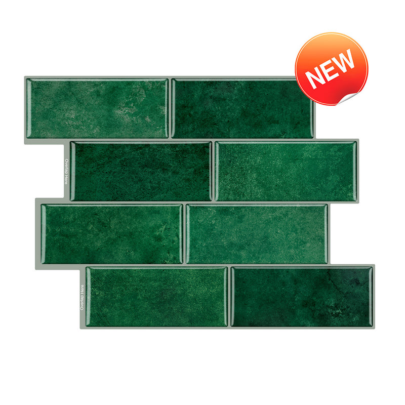 Green Metro Peel and Stick Backsplash Tile