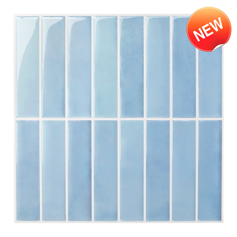 Aqua Blue Linear Peel and Stick Backsplash Tile