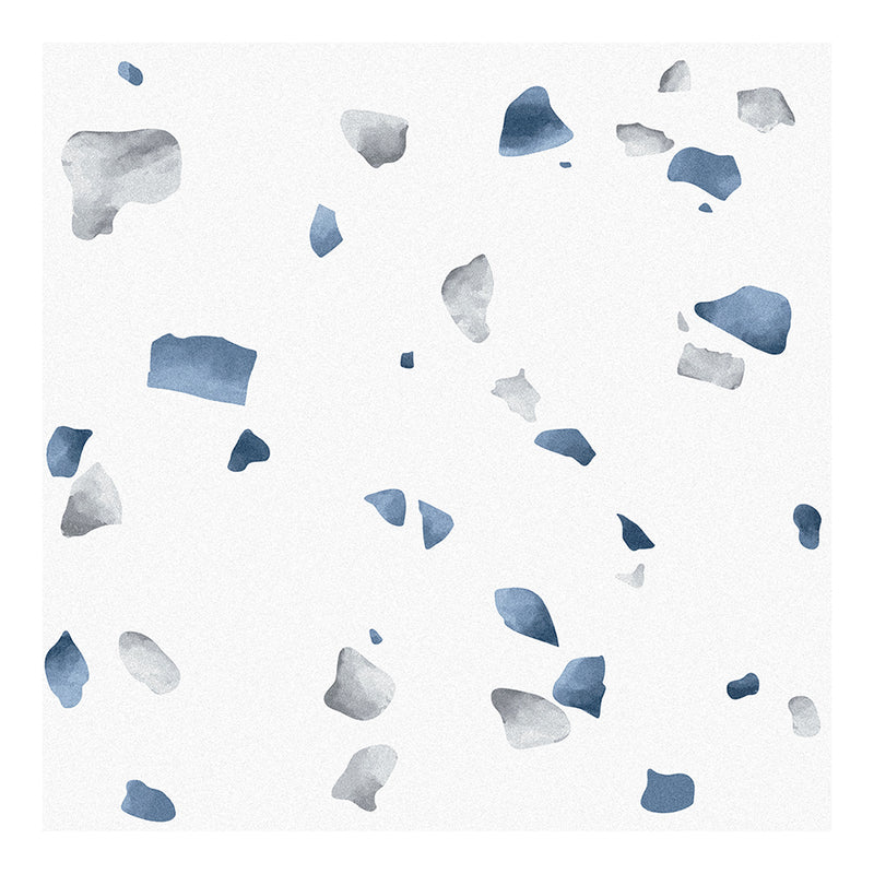 Blue and Grey Terrazzo Peel and Stick Vinyl Floor Tile Sticker