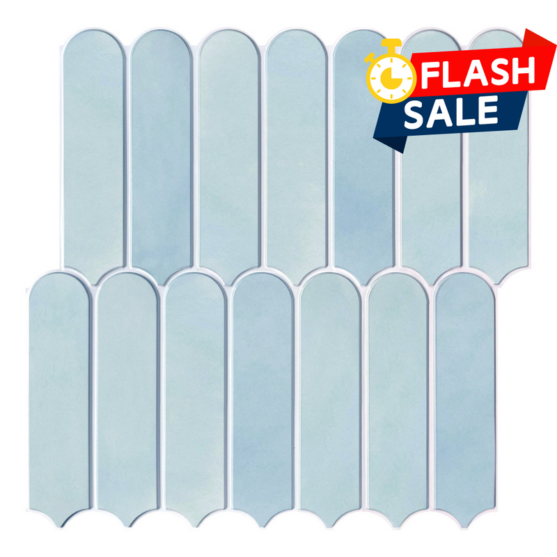 3D Sky Blue Fish Scale Peel and Stick Wall Tile