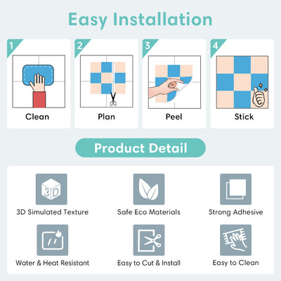 Schwarzer, sechseckiger Fliesen-Backsplash zum Abziehen und Aufkleben – dickeres Design