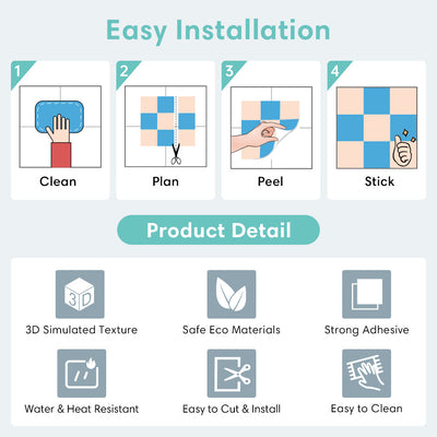 Sechseckige Backsplash-Fliese aus weißem Marmor zum Abziehen und Aufkleben – dickeres Design