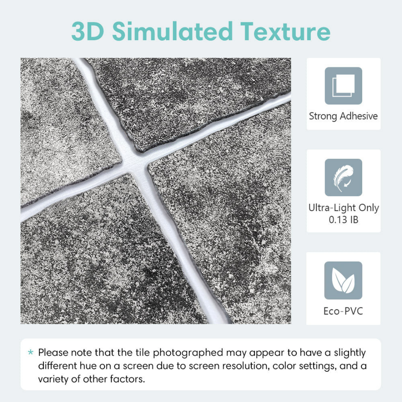 3D-Wandfliese aus grauer, quadratischer Keramik zum Abziehen und Aufkleben