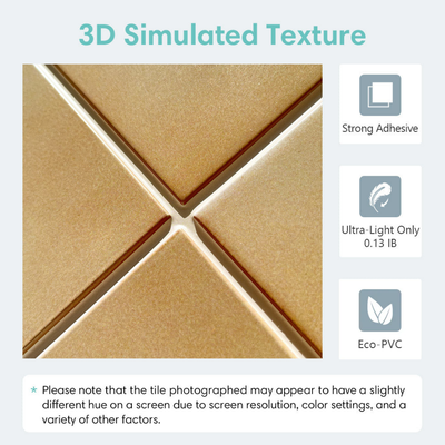 3D-Wandfliese aus beigefarbener Keramik zum Abziehen und Aufkleben