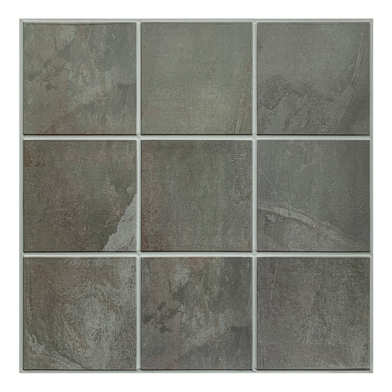 3D Grey Brown Ceramic Peel and Stick Wall Tile