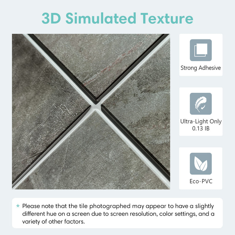 3D-Wandfliese aus graubrauner Keramik zum Abziehen und Aufkleben