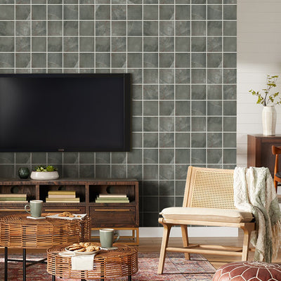 3D Grey Brown Ceramic Peel and Stick Wall Tile