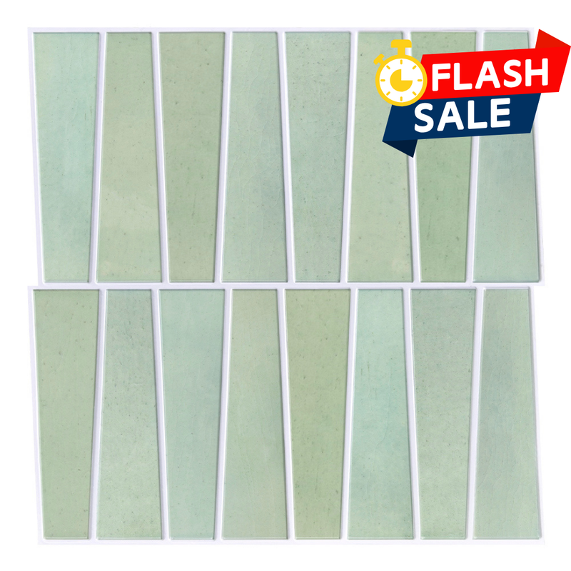 3D Trapezoid Light Green Peel and Stick Wall Tile