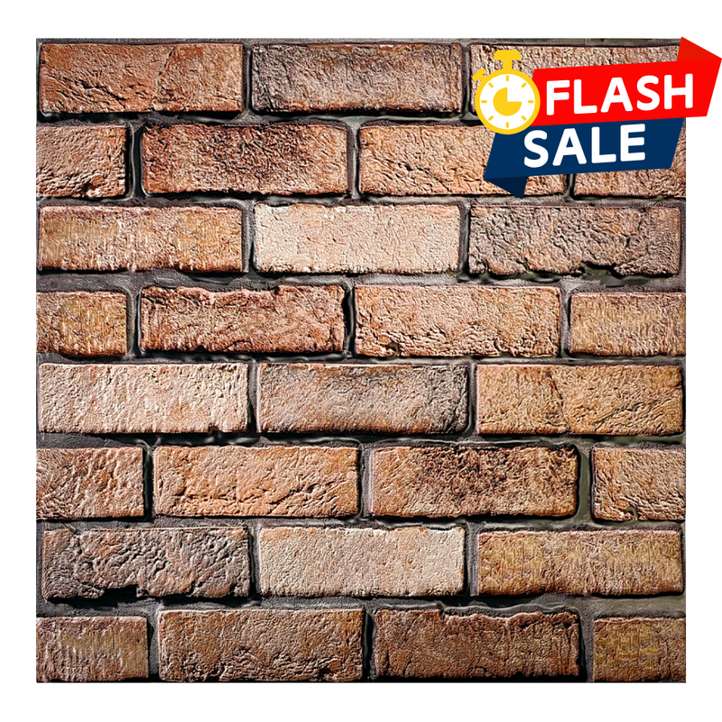 3D Dark Brown Brick Peel and Stick Wall Tile