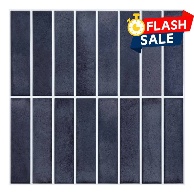 3D Navy Blue Linear Mosaic Peel and Stick Wall Tile