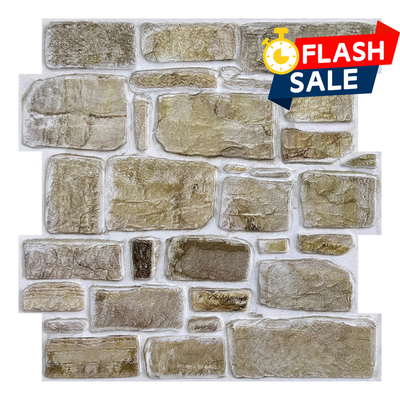 3D Retro Faux Stone Peel and Stick Wall Tile