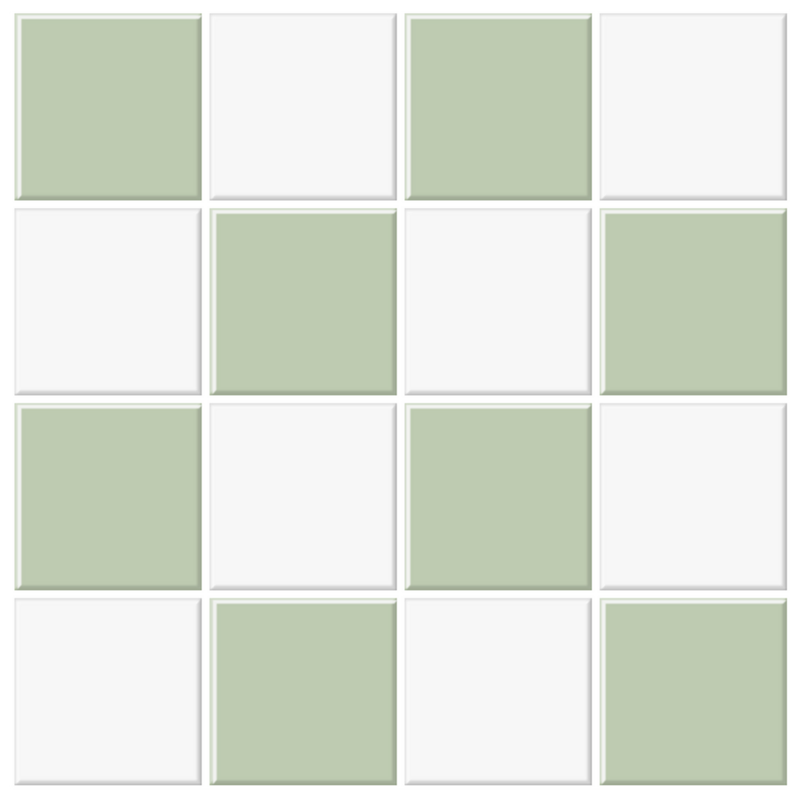 Green and White Square Peel and Stick Backsplash Tile- Thicker Design