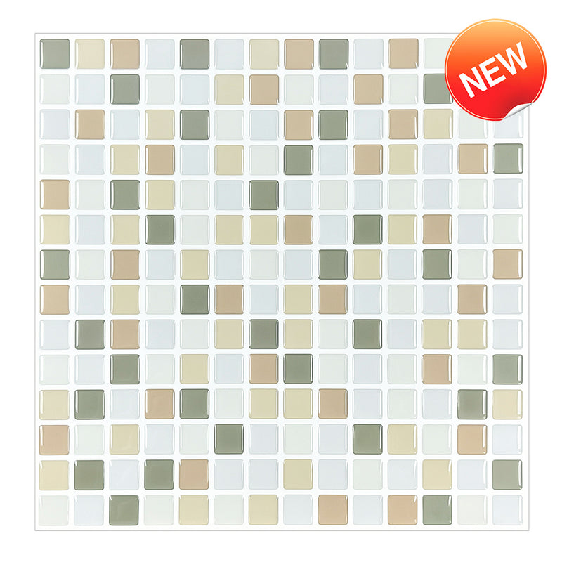 Vintage Square Mosaic Peel and Stick Tile Backsplash