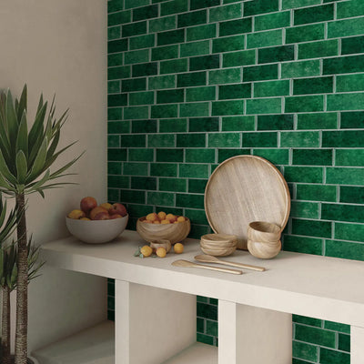 Green Metro Peel and Stick Backsplash Tile