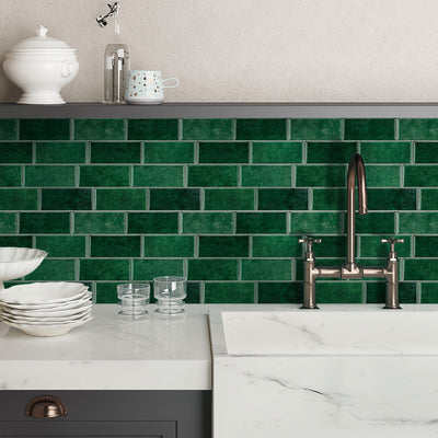 Green Metro Peel and Stick Backsplash Tile