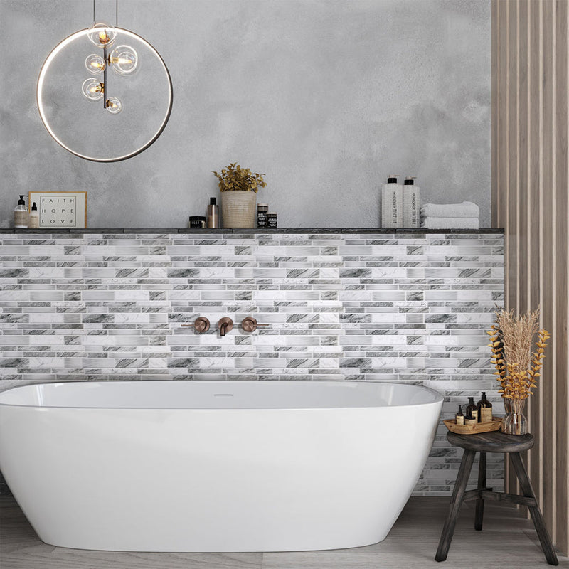 White Grey Marble Peel and Stick Tile Stickers