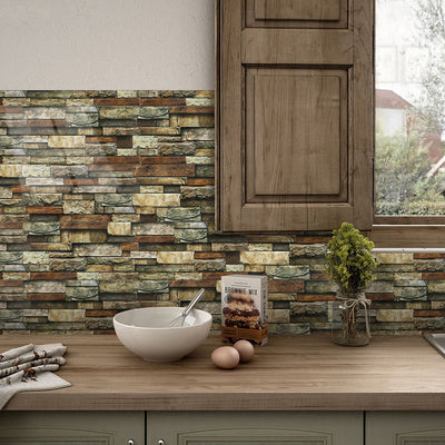 Retro Brick Stone Peel and Stick Tile Stickers