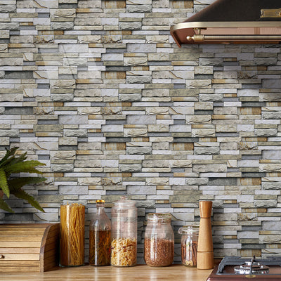 Yellow Brick Stone Peel and Stick Tile Stickers