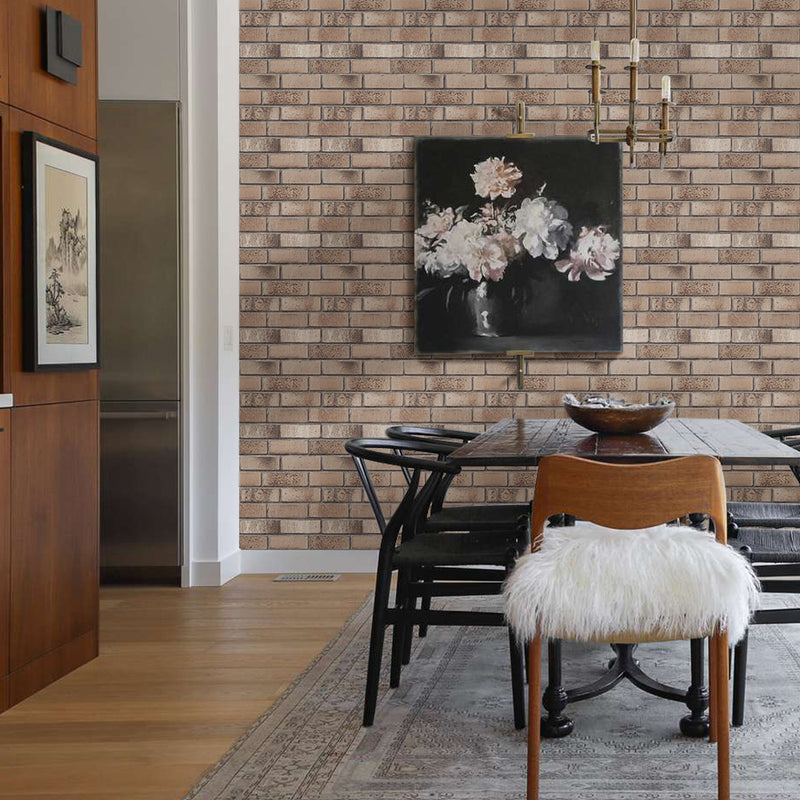 3D_Coffee_Brown_Brick_Peel_and_Stick_Wall_Tile-Linentree Decor