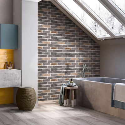 3D Dark Gray Brick Peel and Stick Wall Tile- Linentree Decor