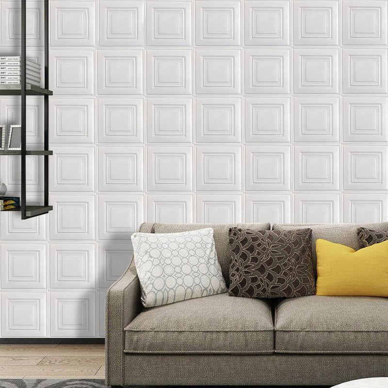 3D Simple Square Peel and Stick Wall Tile - Linentree