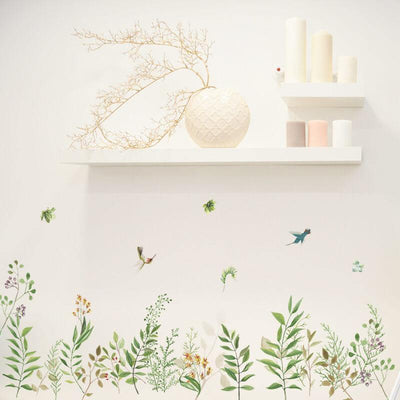 Birds and Flowers Peel and Stick Wall Decals - Linentree