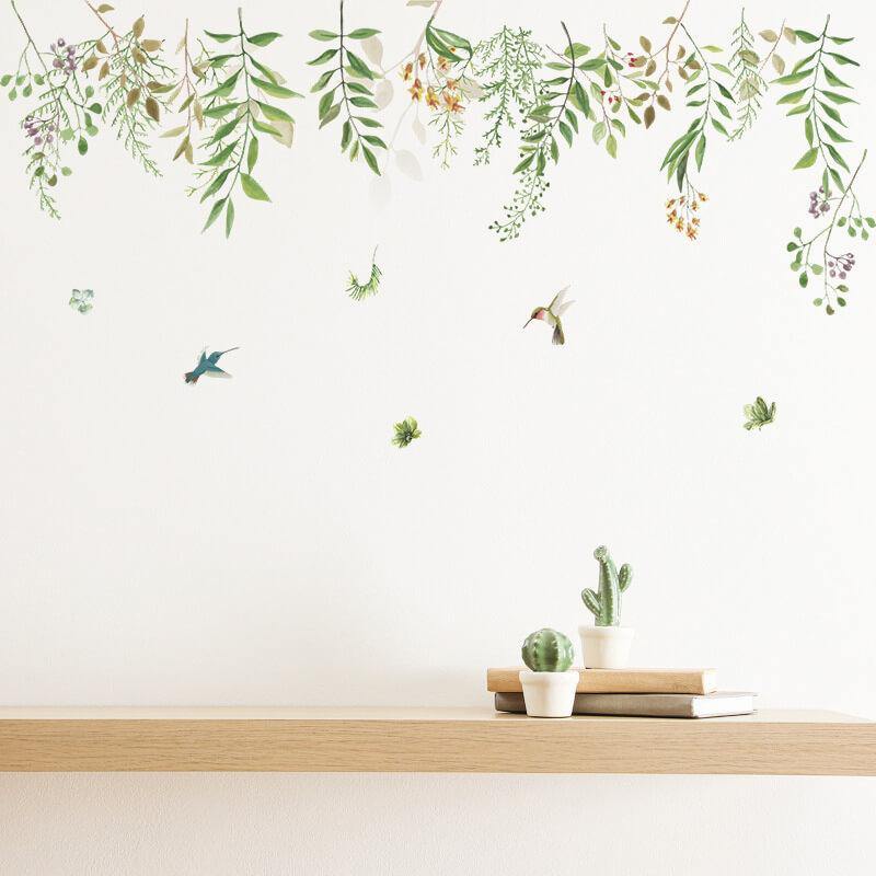 Birds and Flowers Peel and Stick Wall Decals - Linentree