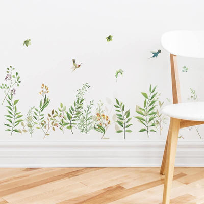 Birds and Flowers Peel and Stick Wall Decals - Linentree