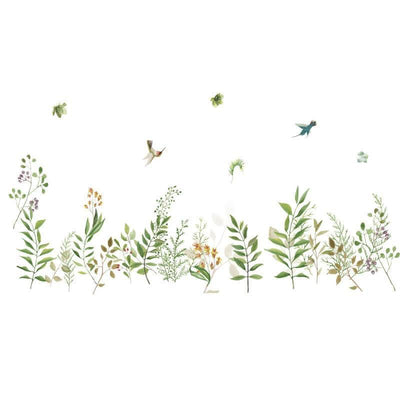 Birds and Flowers Peel and Stick Wall Decals - Linentree