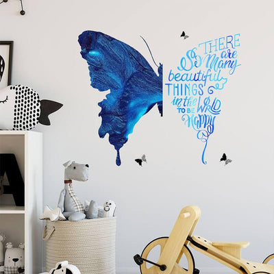 Blue Butterfly Peel and Stick Decals - Linentree