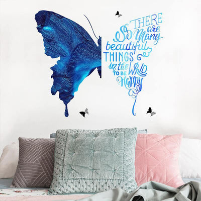 Blue Butterfly Peel and Stick Decals - Linentree