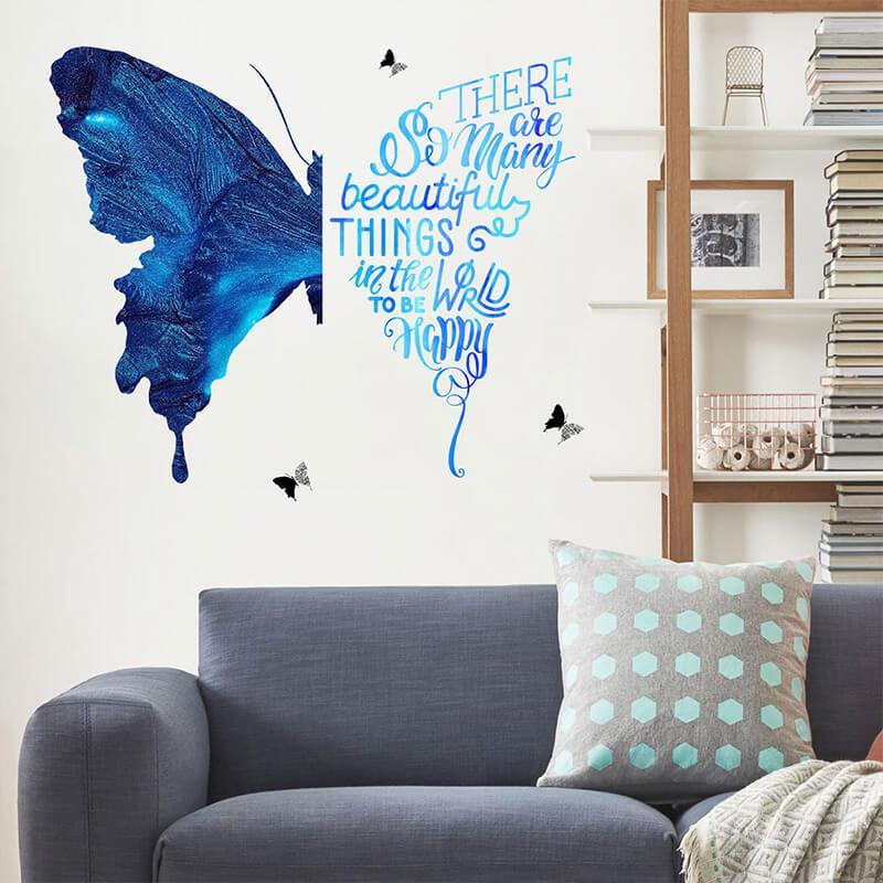 Blue Butterfly Peel and Stick Decals - Linentree